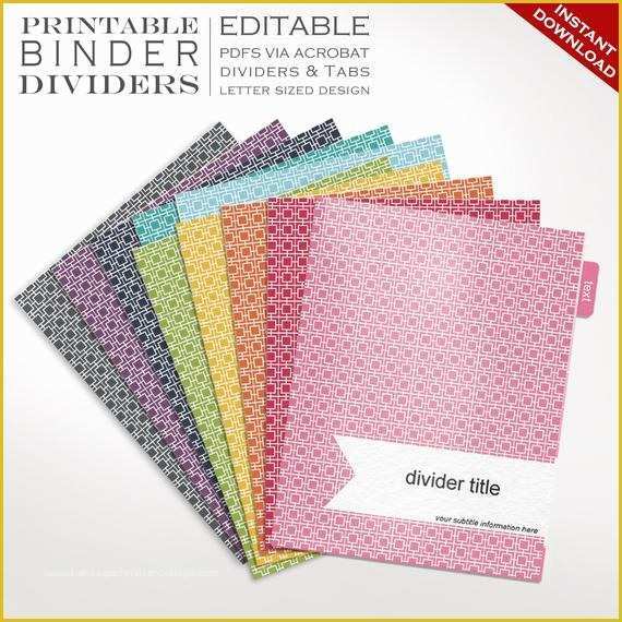 Free Printable Templates for Binders Of Binder Dividers Printable Binder Dividers Editable Rainbow