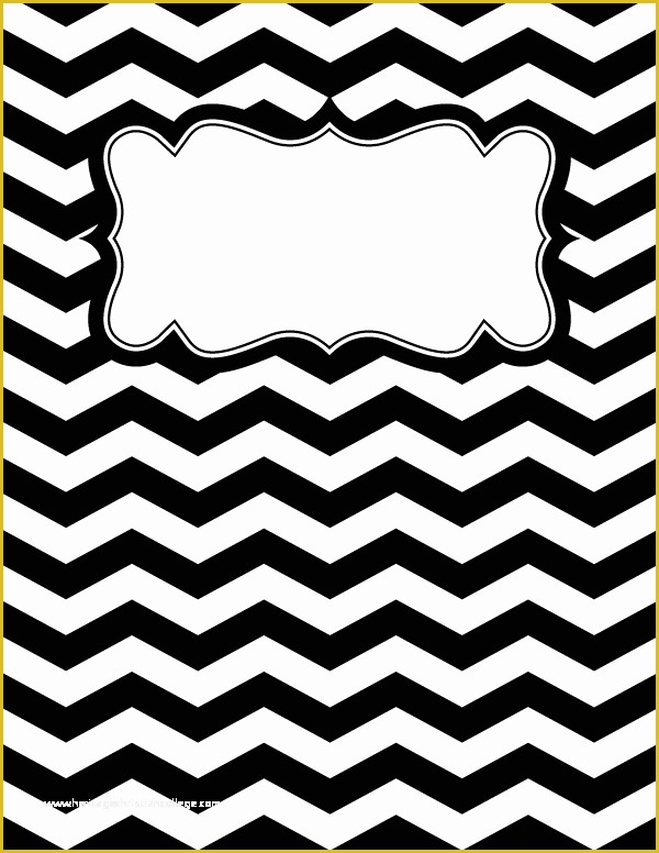 Free Printable Templates for Binders Of Free Printable Black and White Chevron Binder Cover