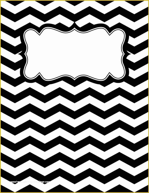 Free Printable Templates for Binders Of Free Printable Black and White Chevron Binder Cover
