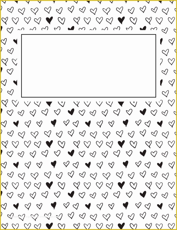 Free Printable Templates for Binders Of Free Printable Black and White Heart Binder Cover Template