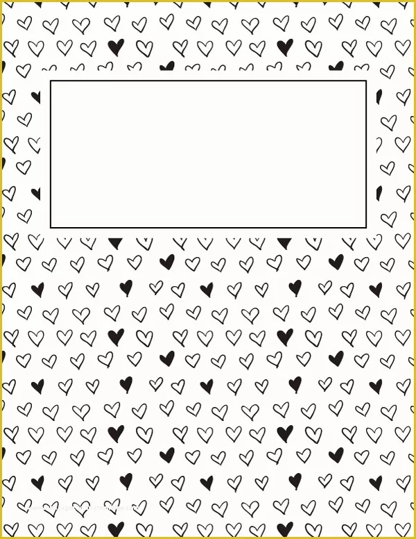 Free Printable Templates for Binders Of Free Printable Black and White Heart Binder Cover Template