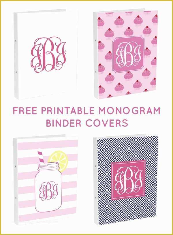 Free Printable Templates for Binders Of Free Printable Monogram Binder Covers From