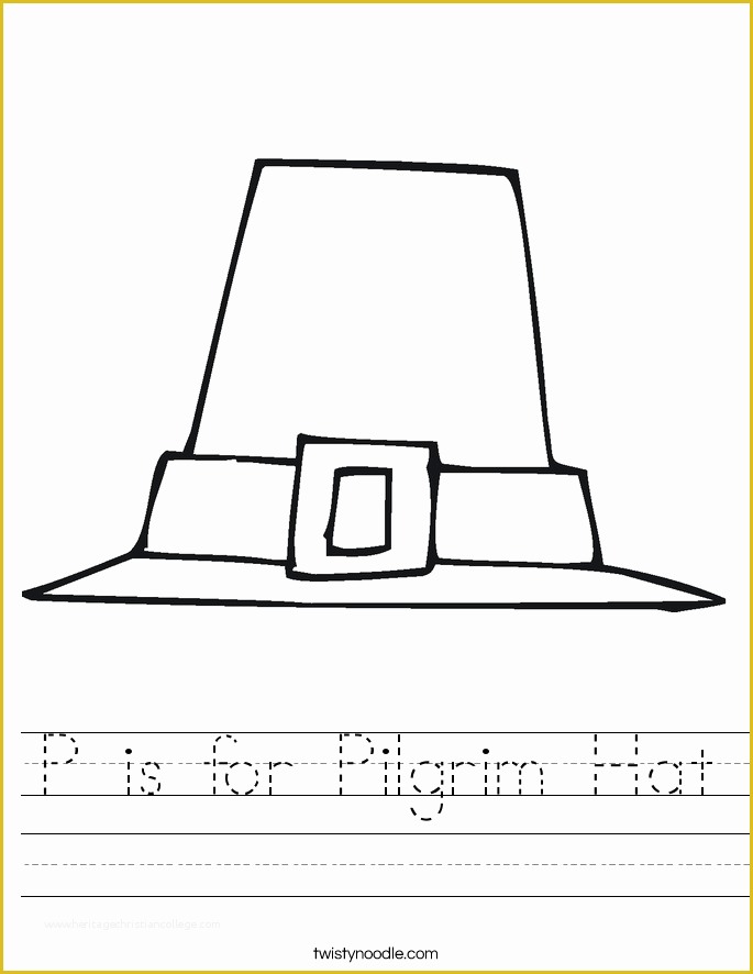 Free Printable Thanksgiving Hat Templates Of P is for Pilgrim Hat Worksheet Twisty Noodle