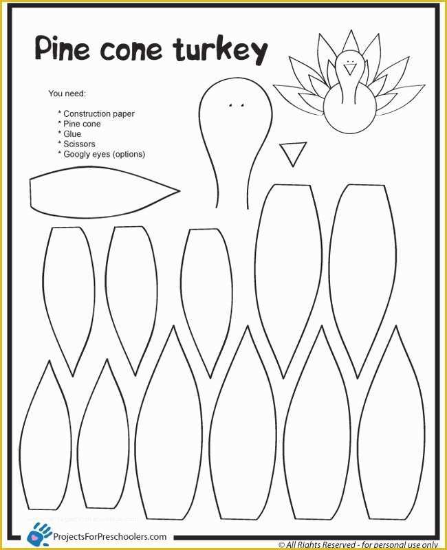 Free Printable Thanksgiving Hat Templates Of Pine Cone Turkey Projects for Preschoolers