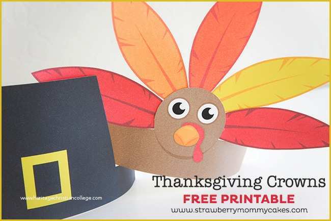 Free Printable Thanksgiving Hat Templates Of Thanksgiving Turkey Indian and Pilgrim Crowns Printable