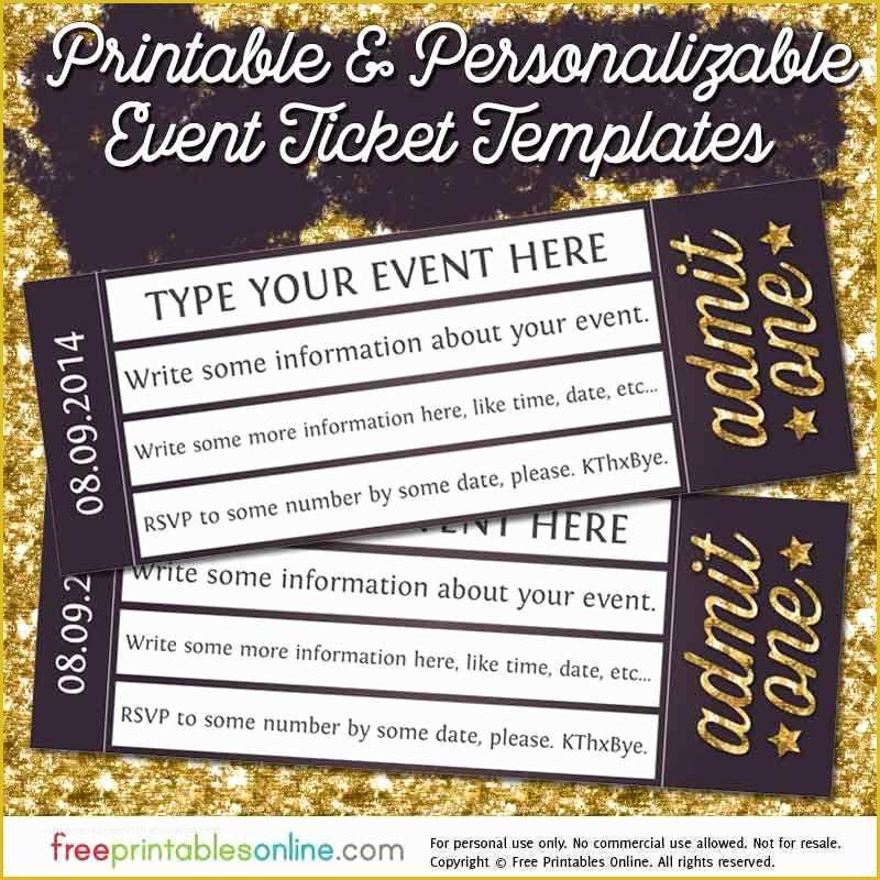 Free Printable Ticket Invitation Templates