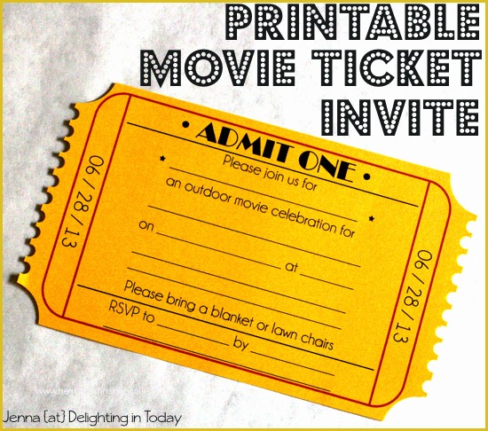 Free Printable Ticket Invitation Templates Of Free Printable Movie Ticket Invite Video Tutorial On