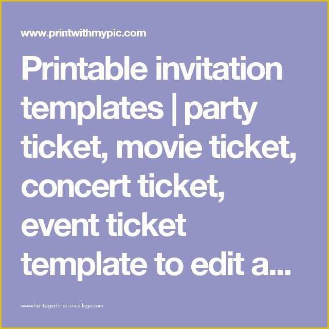 Free Printable Ticket Invitation Templates Of Printable Invitation Templates