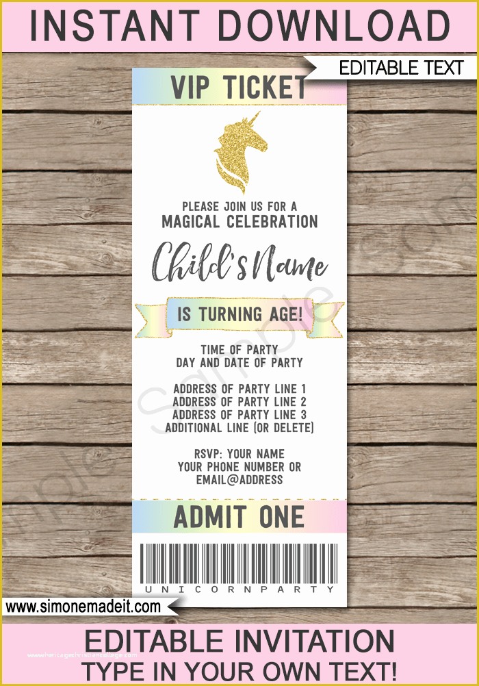 free-printable-ticket-invitation-templates-of-unicorn-party-ticket