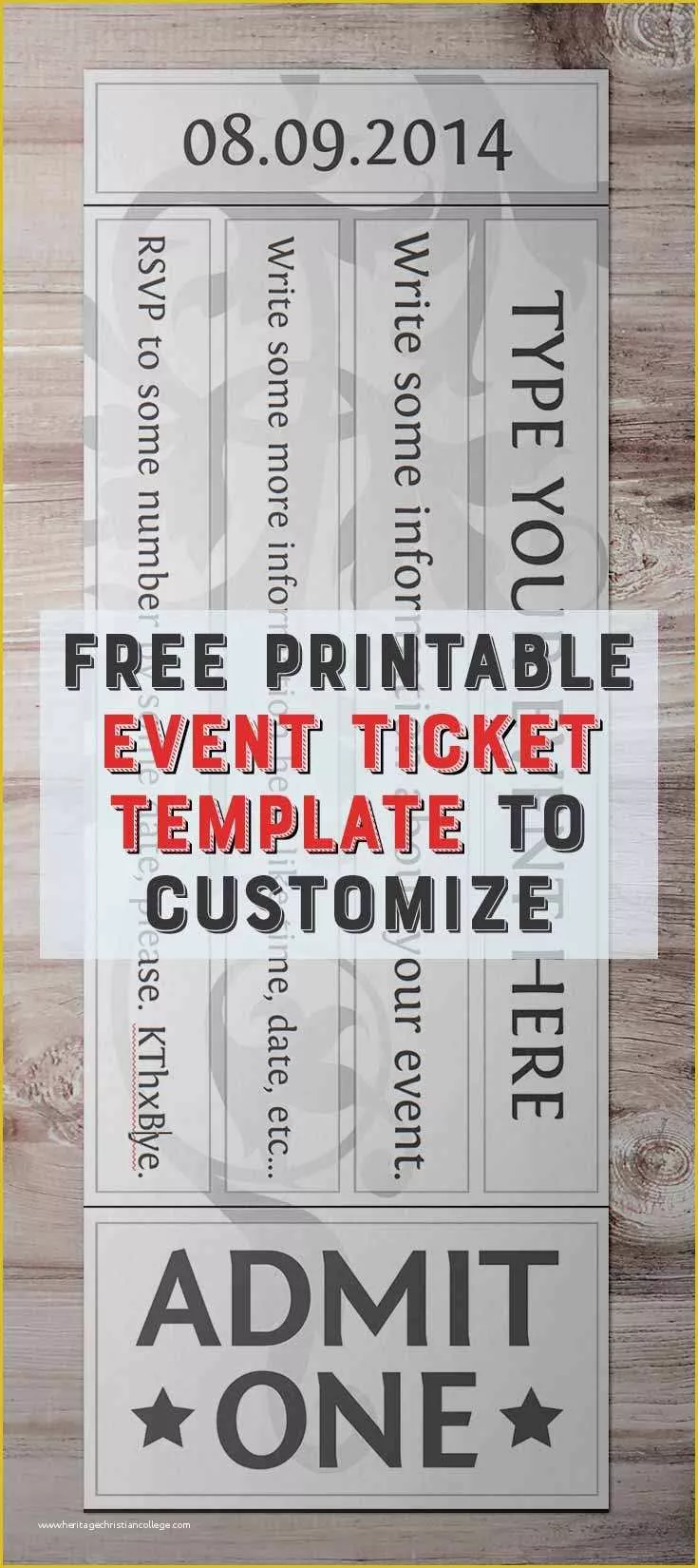 Free Printable Ticket Template Of Free Printable event Ticket Template to Customize