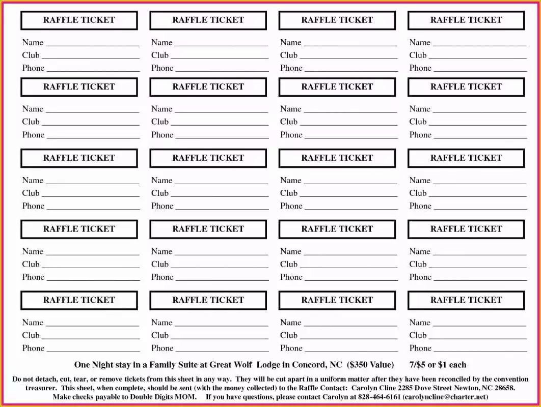 Free Printable Ticket Template Of Free Printable Raffle Tickets
