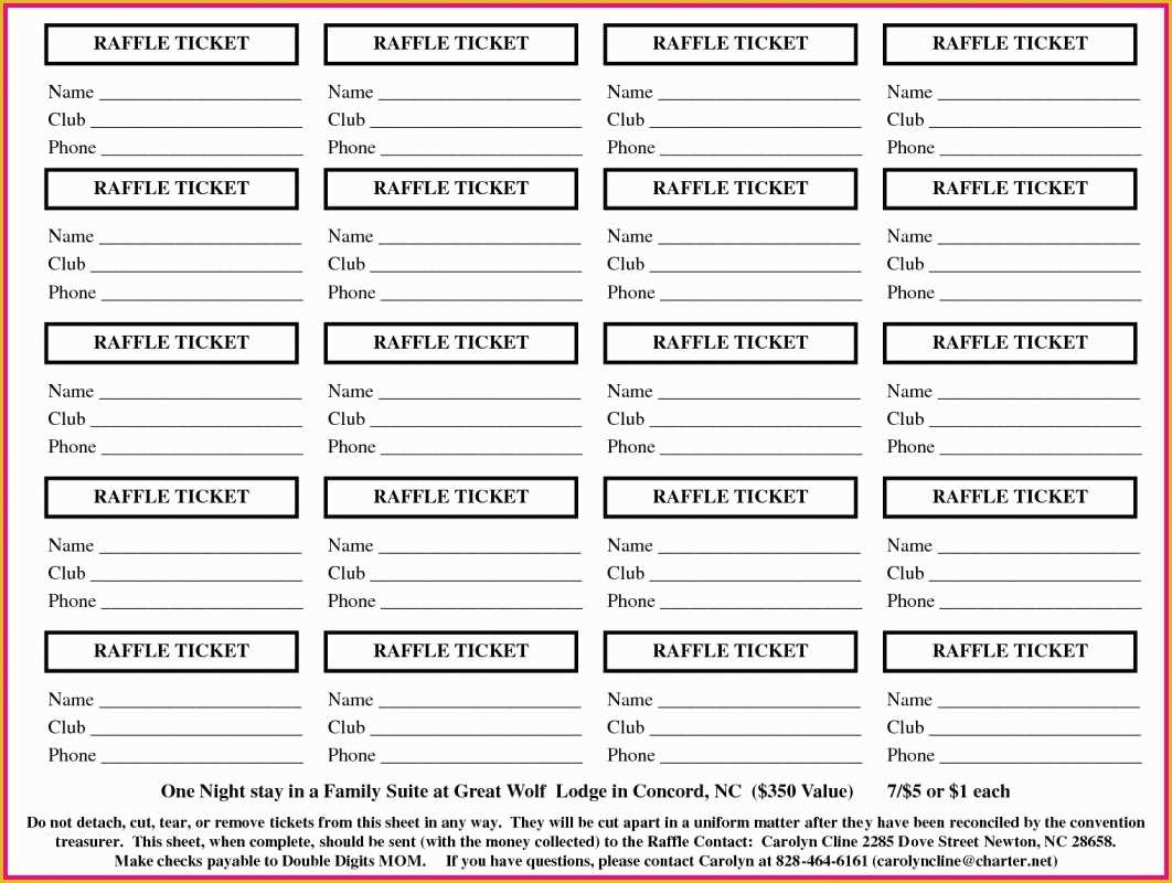 Free Printable Ticket Template Of Free Printable Raffle Tickets