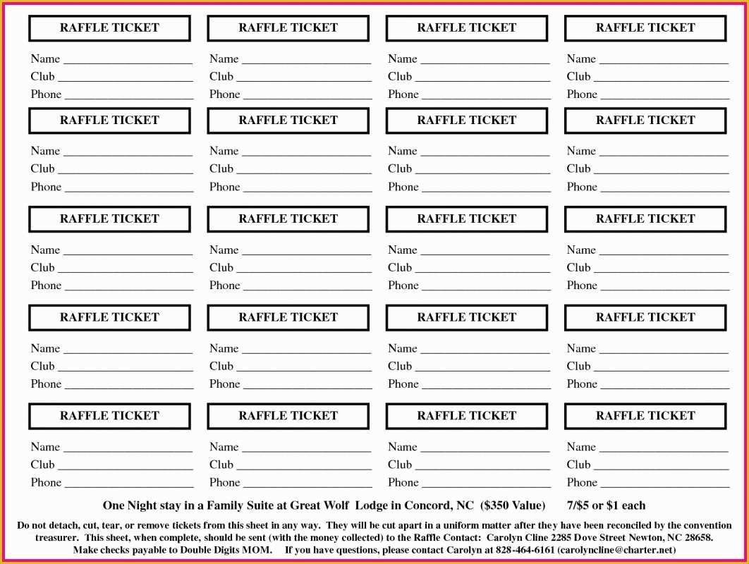 Free Printable Ticket Template Of Free Printable Raffle Tickets