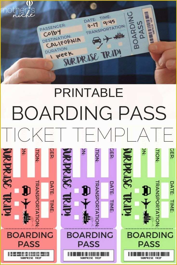 Free Printable Ticket Template Of Printable Tickets Template Boarding Passes for Surprise