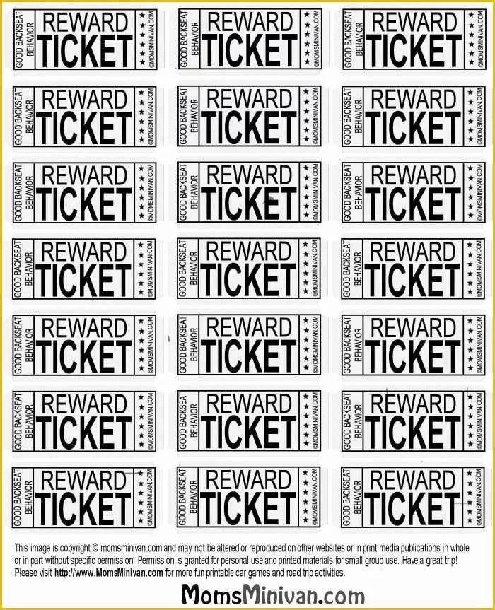 Printable Ticket For Class