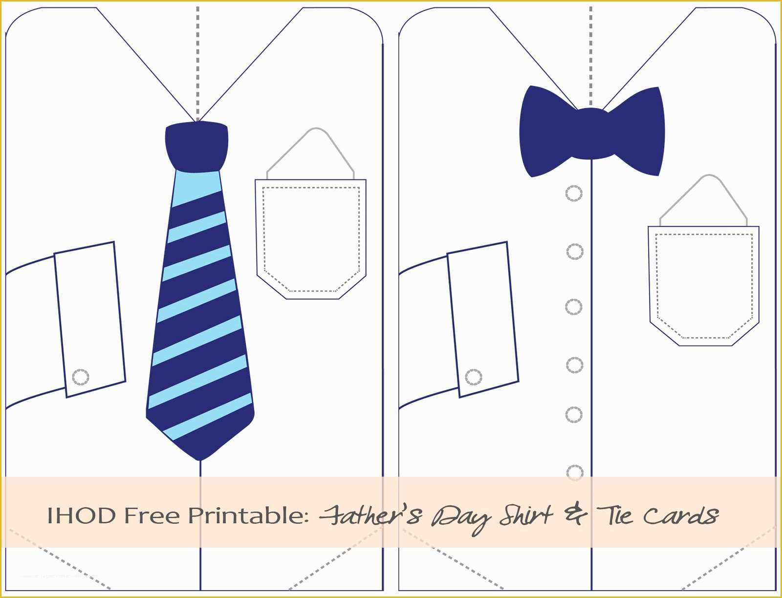 Free Printable Tie Template Of Diy Free Printable Father S Day Shirt &amp; Tie Card