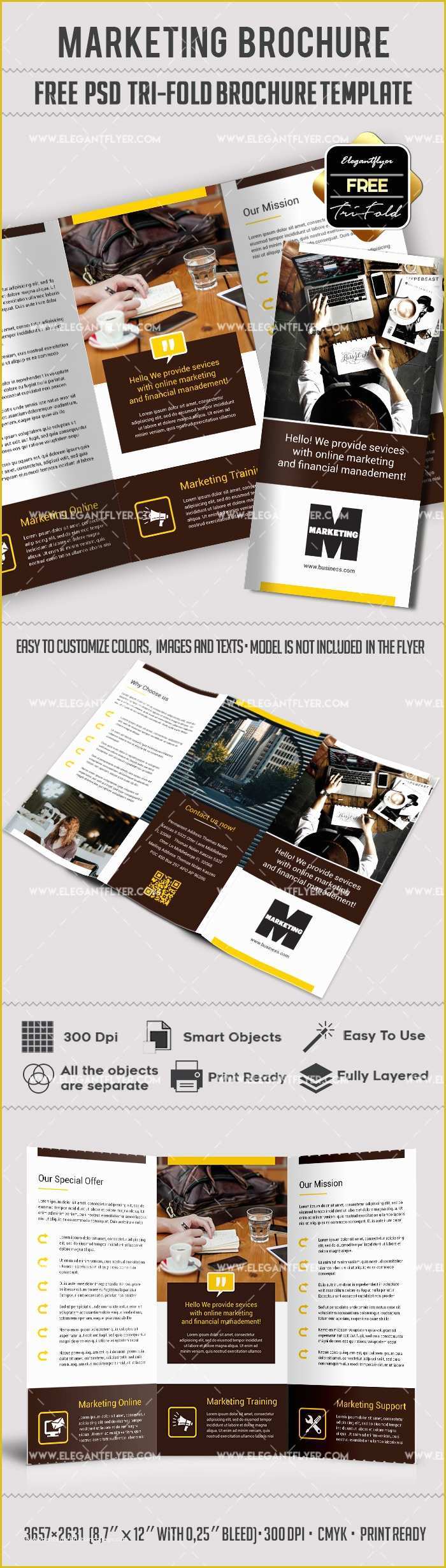 Free Printable Tri Fold Brochure Templates Of Marketing – Free Tri Fold Psd Brochure Template – by