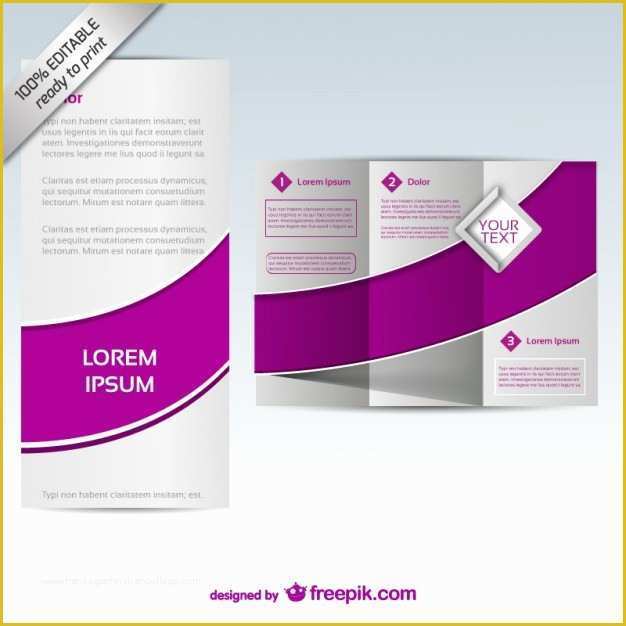 Free Printable Tri Fold Brochure Templates Of Purple Tri Fold Brochure Template Vector
