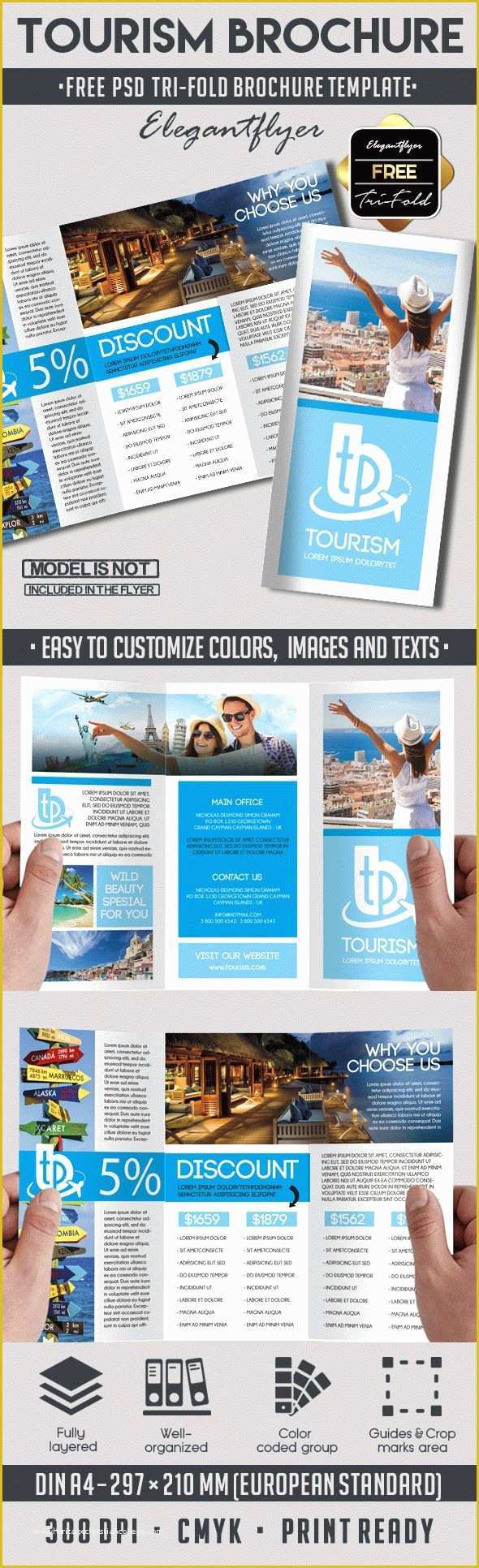 Free Printable Tri Fold Brochure Templates Of tourism – Free Psd Tri Fold Psd Brochure Template – by