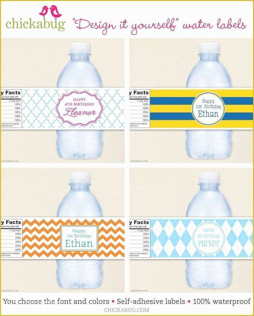 Free Printable Water Bottle Label Template Of Awesome Diy Water Bottle Label Template Baby Shower