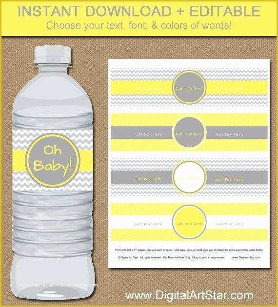 Free Printable Water Bottle Template Of Chevron Water Bottle Labels Diy Editable In by Digitalartstar