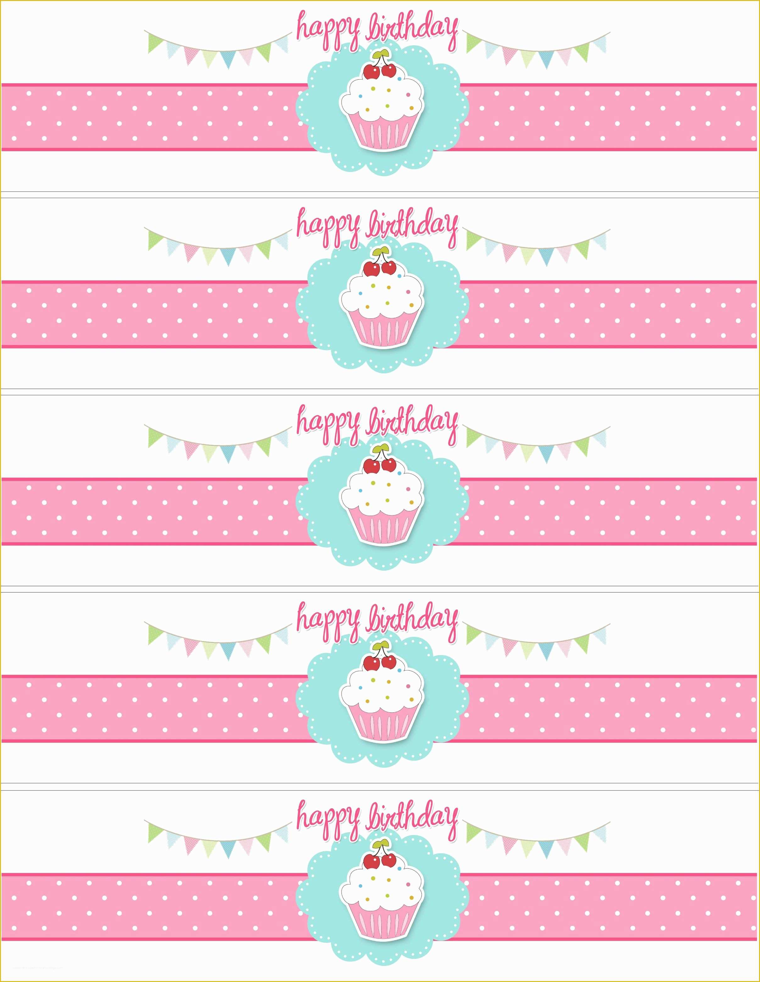 Free Printable Water Bottle Template Of Cupcake themed Birthday Party with Free Printables