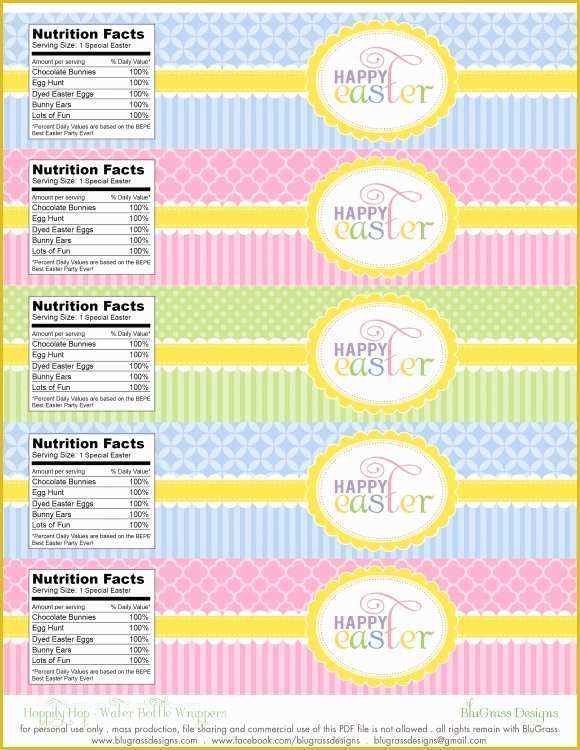 Free Printable Water Bottle Template Of Free Easter Party Printables From Blugrass Designs