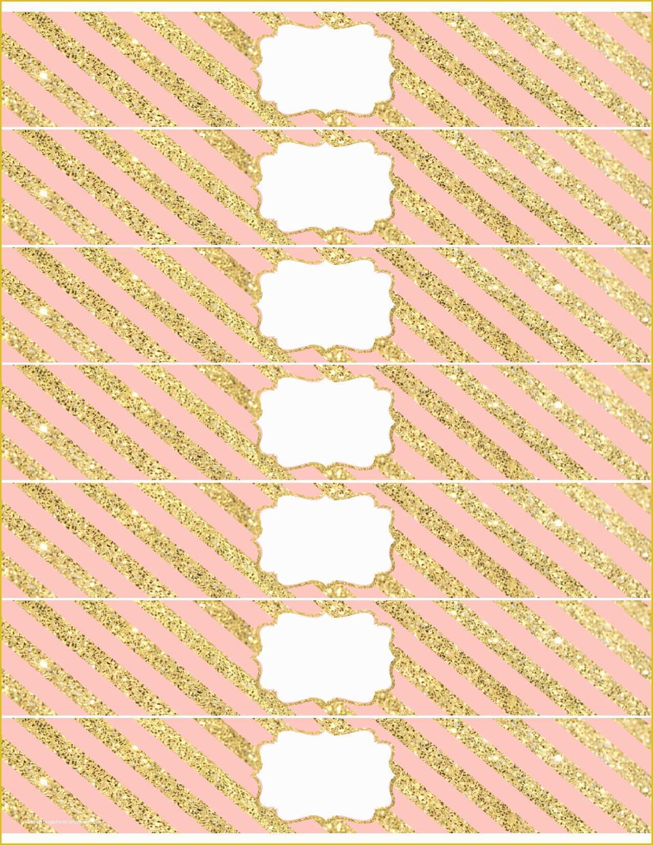 Free Printable Water Bottle Template Of Pink and Gold Water Bottle Wrappers Free Printable Paper