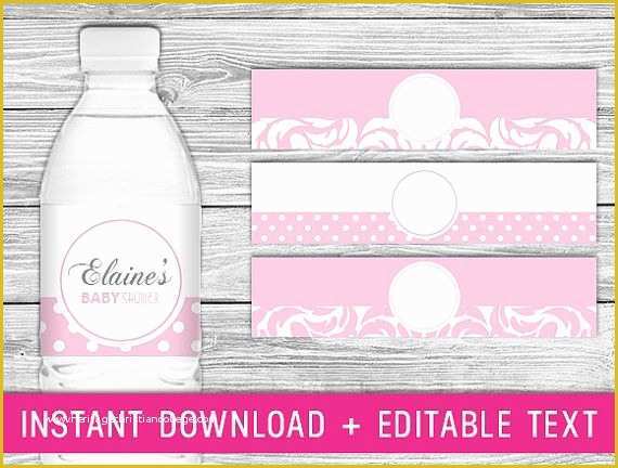 Free Printable Water Bottle Template Of Printable Water Bottle Labels Light Pink Baby by