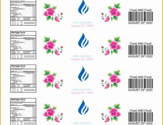 Free Printable Water Bottle Template Of Water Bottle Label Template Make Personalized Bottle Labels