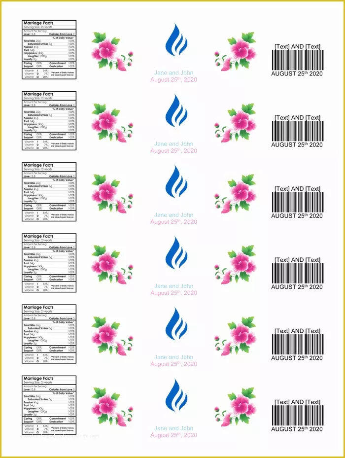 Free Printable Water Bottle Template Of Water Bottle Label Template Make Personalized Bottle Labels