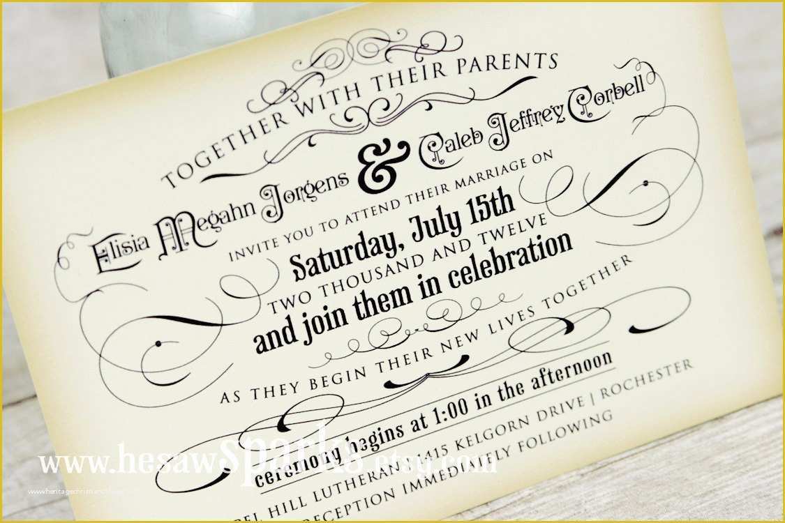 Free Printable Wedding Announcements Templates Of Free Printable Vintage Wedding Invitation Templates