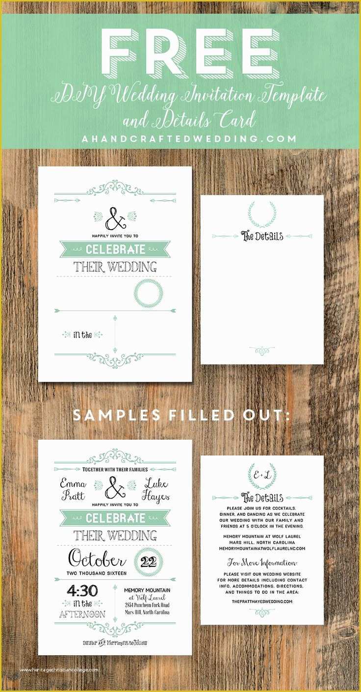 Free Printable Wedding Announcements Templates Of Free Wedding Invitation Template Via Ahandcraftedwedding