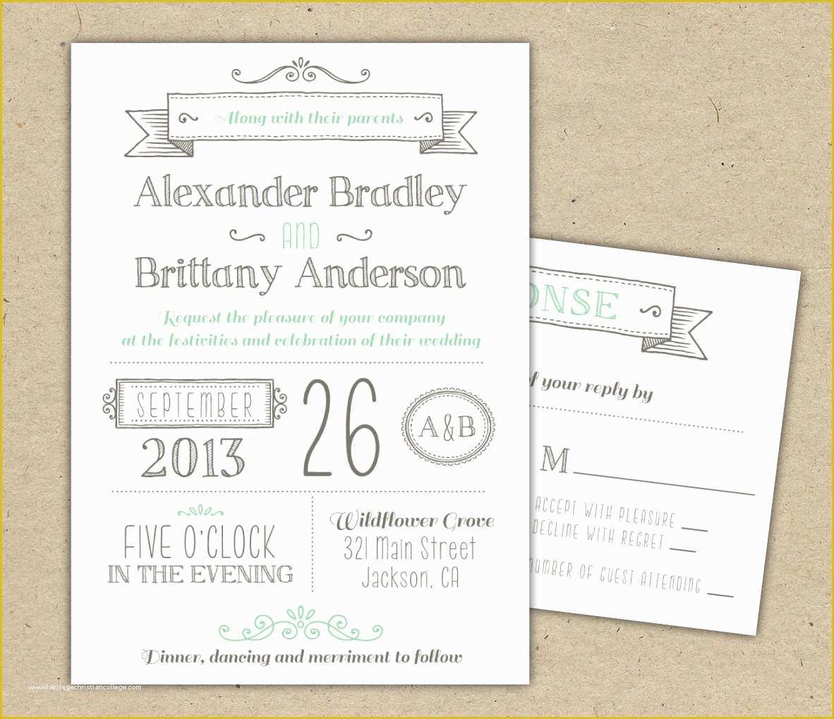 Free Printable Wedding Announcements Templates Of Wedding Invitation 1041 Sample Modern Invitation Template