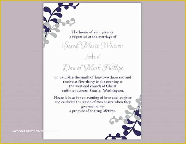 Free Printable Wedding Invitation Templates for Word Of Diy Wedding Invitation Template Editable Word File Instant