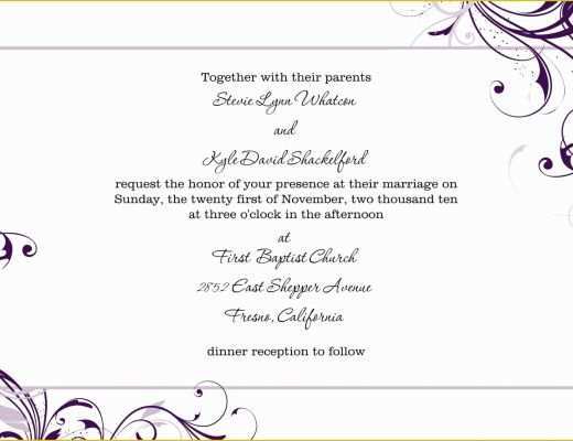 Free Printable Wedding Invitation Templates for Word Of Free Blank Wedding Invitation Templates for Microsoft Word