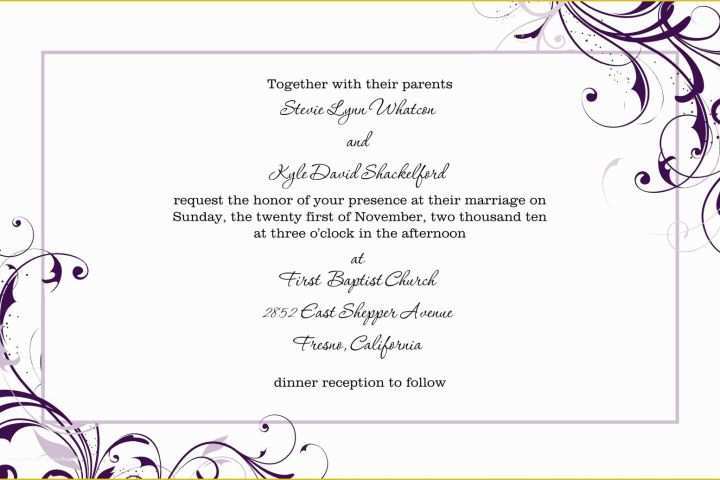 Free Printable Wedding Invitation Templates for Word Of Free Blank Wedding Invitation Templates for Microsoft Word