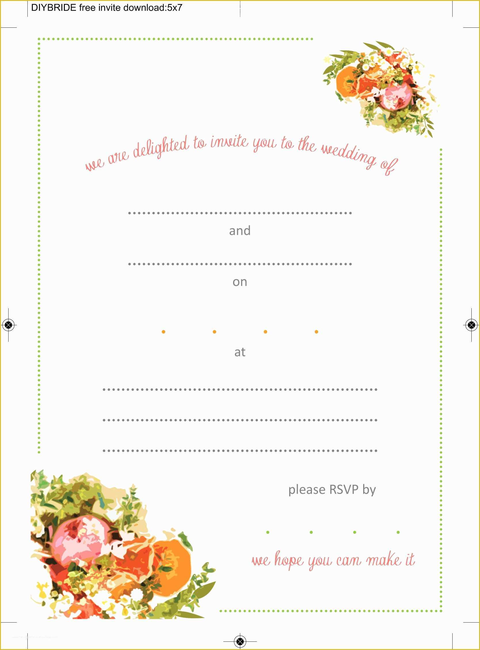 Free Printable Wedding Invitation Templates for Word Of Free Wedding Invitation Templates for Word