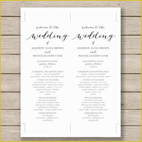 Free Printable Wedding Invitation Templates for Word Of Wedding Program Template – 41 Free Word Pdf Psd