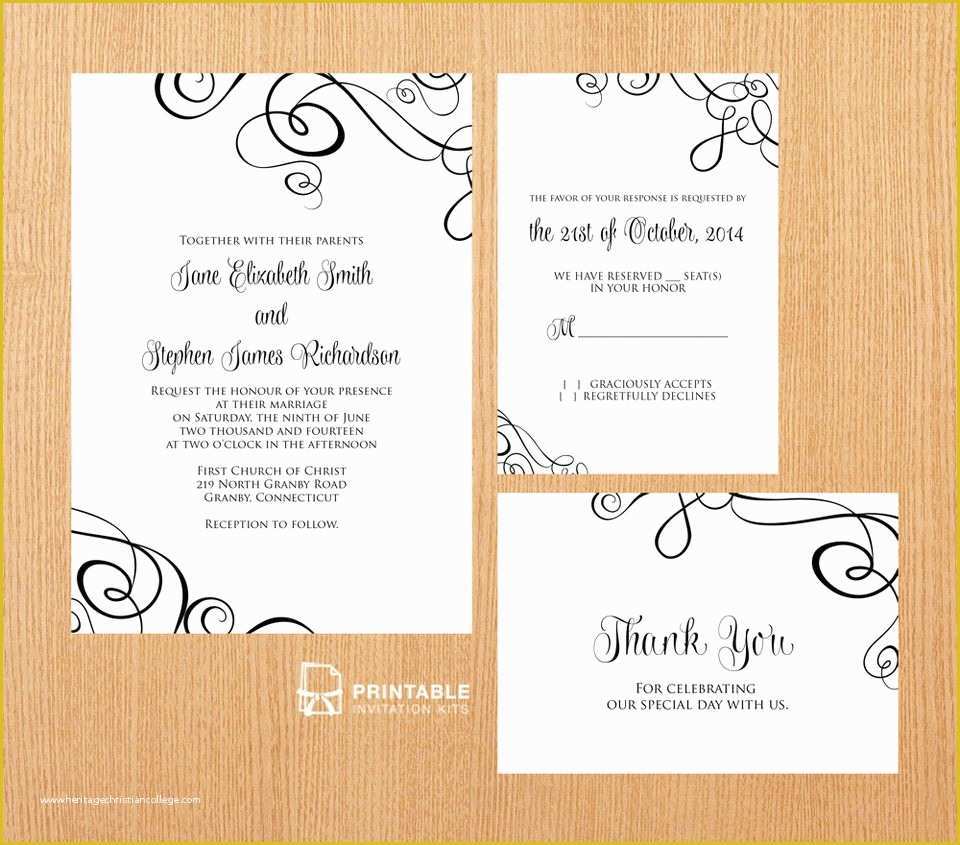 Free Printable Wedding Invitation Templates Of 22 Free Printable Wedding Invitations