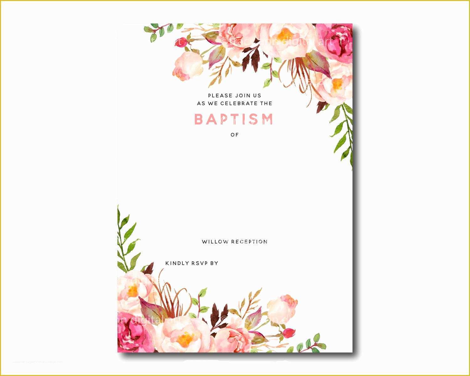 Free Printable Wedding Invitation Templates Of Awesome Free Template Free Printable Baptism Floral