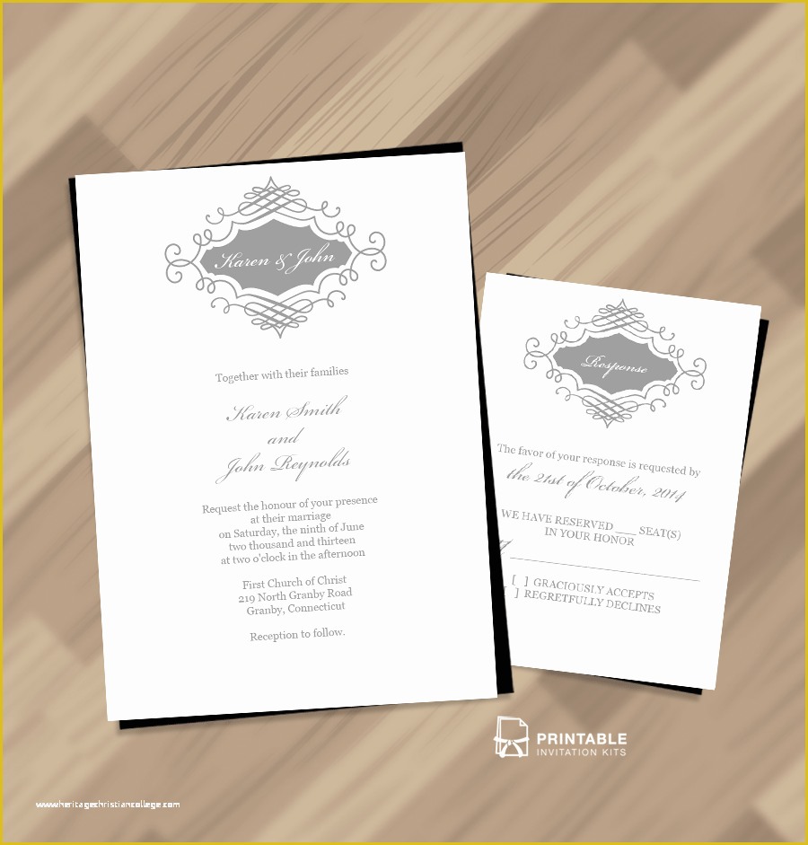 Free Printable Wedding Invitation Templates Of Beautiful Wedding Monogram Free Invitation and Rsvp