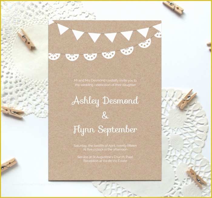 Free Printable Wedding Invitation Templates Of Free Printable Wedding Invitation Template Kraft Paper