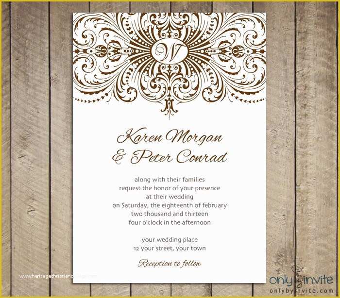 Free Printable Wedding Invitation Templates Of Free Printable Wedding Invitations Templates