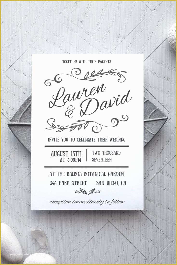 Free Printable Wedding Invitation Templates Of Printable Wedding Invitation Template Rustic Alchemie
