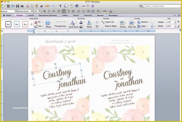 Free Printable Wedding Invitations Templates Downloads Of Diy Wedding Invitation Template with Watercolor Flowers