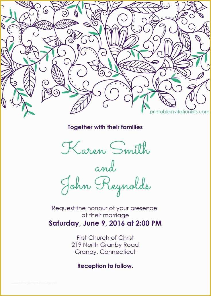 Free Printable Wedding Invitations Templates Downloads Of Free Pdf Download Nature Border Wedding Invitation