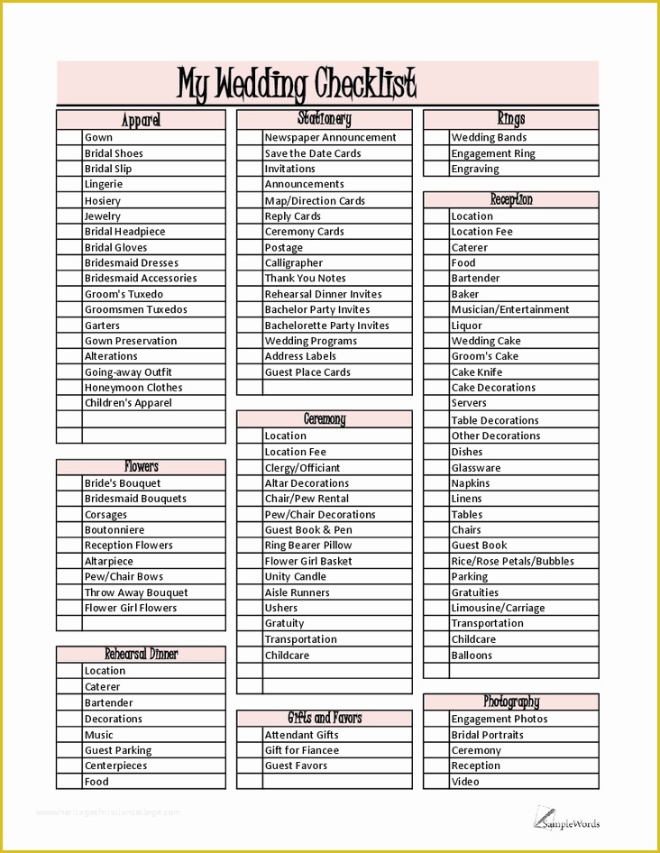 Free Printable Wedding Planning Templates Of Party Planner List Template Free Download Printable