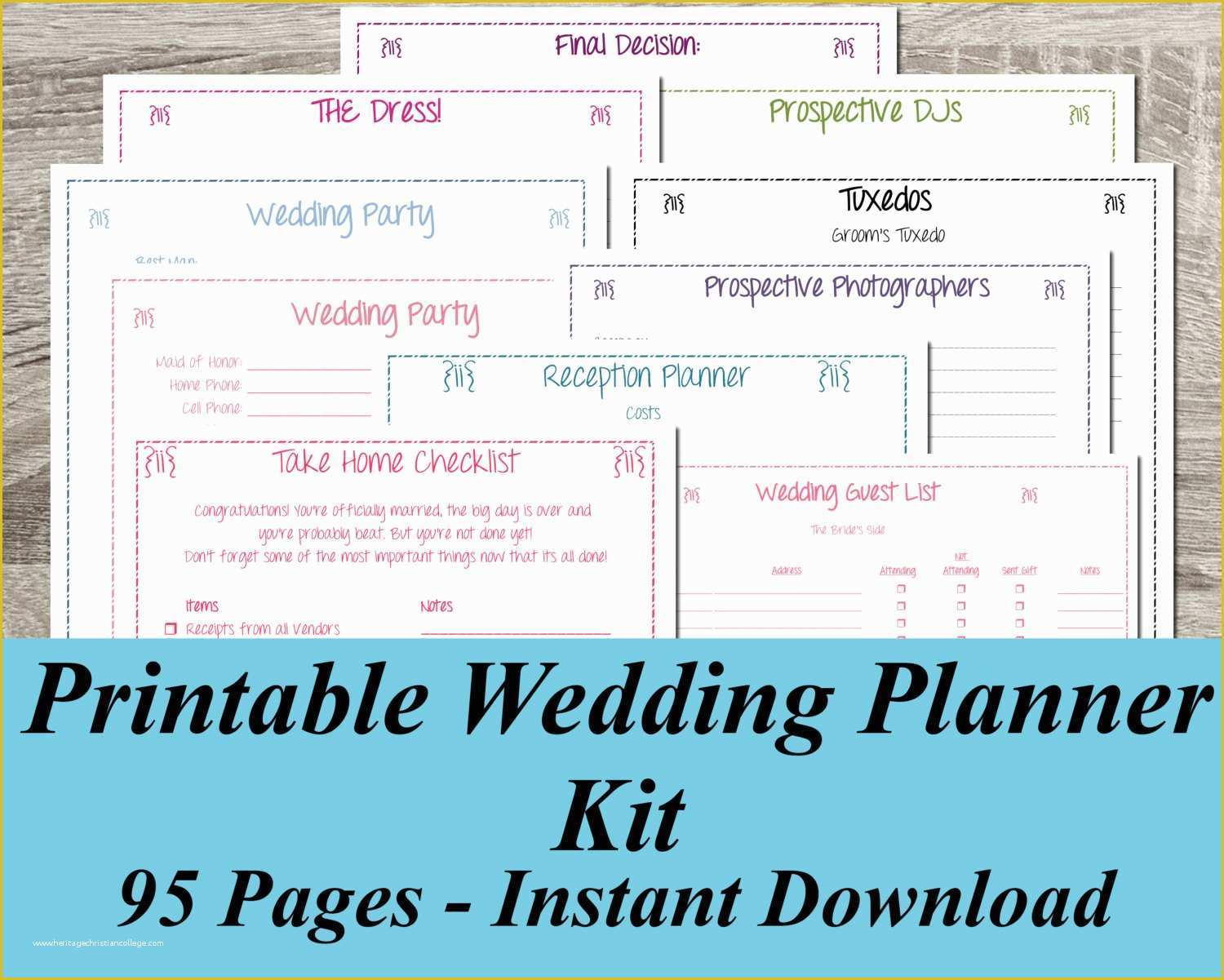 Free Printable Wedding Planning Templates Of Printable Wedding Planner Instant Download Ultimate Wedding