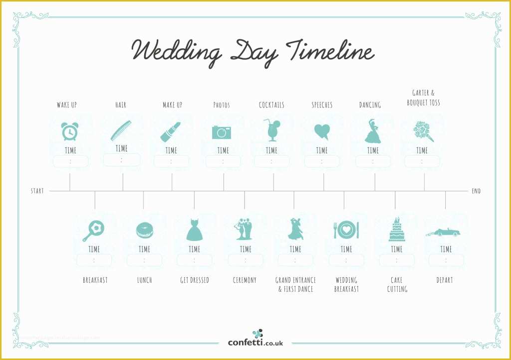 Free Printable Wedding Planning Templates Of Wedding Day Timeline Free Printable Guide Confetti